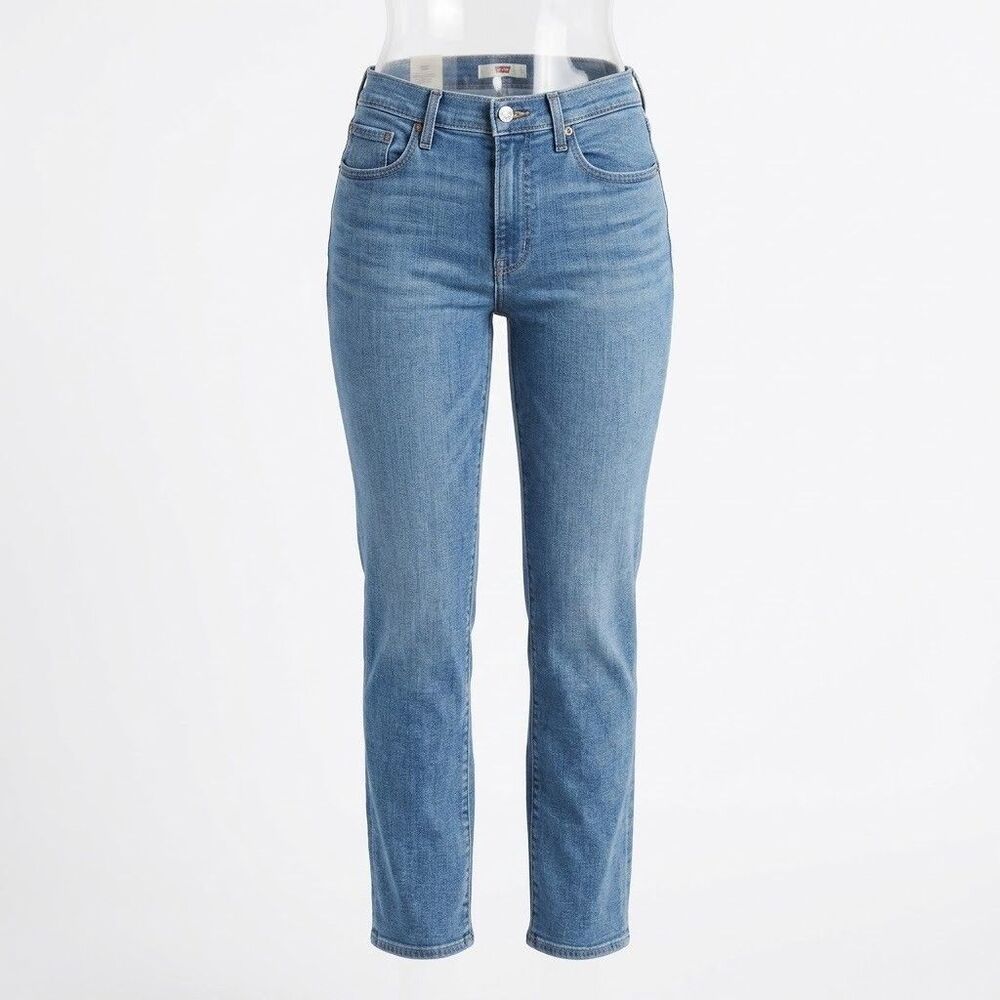 Levi's Classic Straight Jeans Women Size 12 W34 L29 Blue Denim Mid Rise Stretch